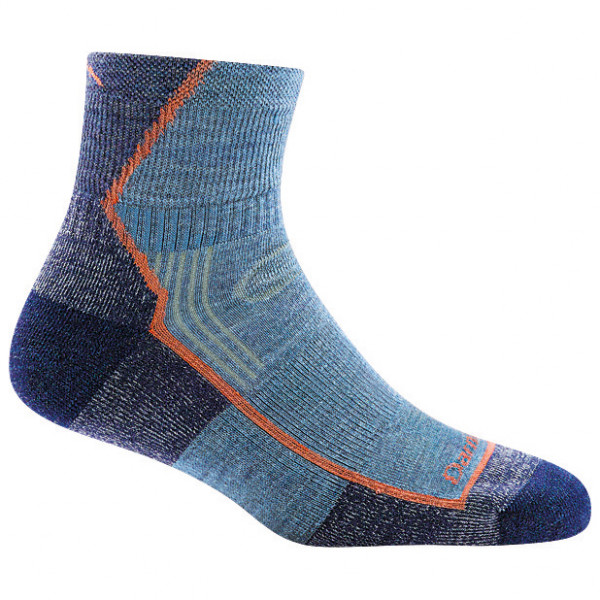 Darn Tough - Women's Hiker 1/4 Midweight with Cushion - Wandersocken Gr L;S blau;oliv von Darn Tough