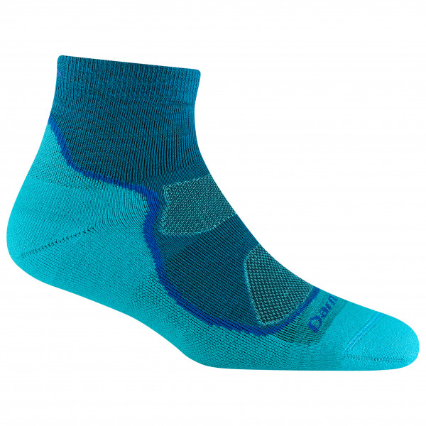 Darn Tough - Women's Light Hiker 1/4 Lightweight with Cushion - Wandersocken Gr L türkis/blau von Darn Tough