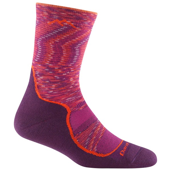 Darn Tough - Women's Light Hiker Micro Crew Light w/ Cushion - Wandersocken Gr L lila von Darn Tough