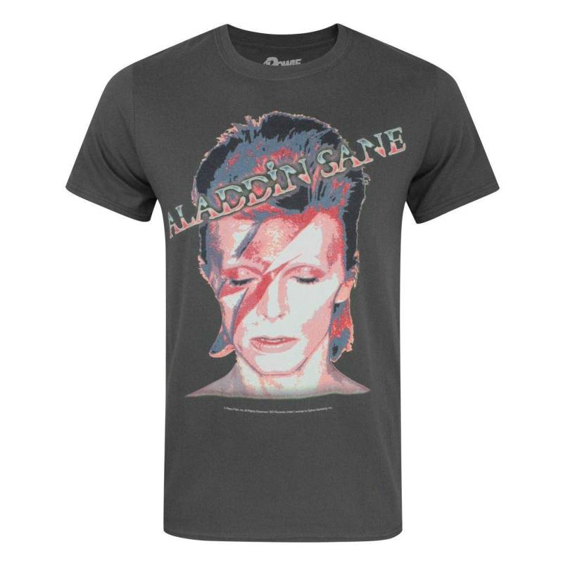 Offizielles Aladdin Sane Tshirt Herren Charcoal Black XL von David Bowie