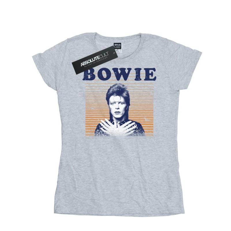 Orange Stripes Tshirt Damen Grau S von David Bowie