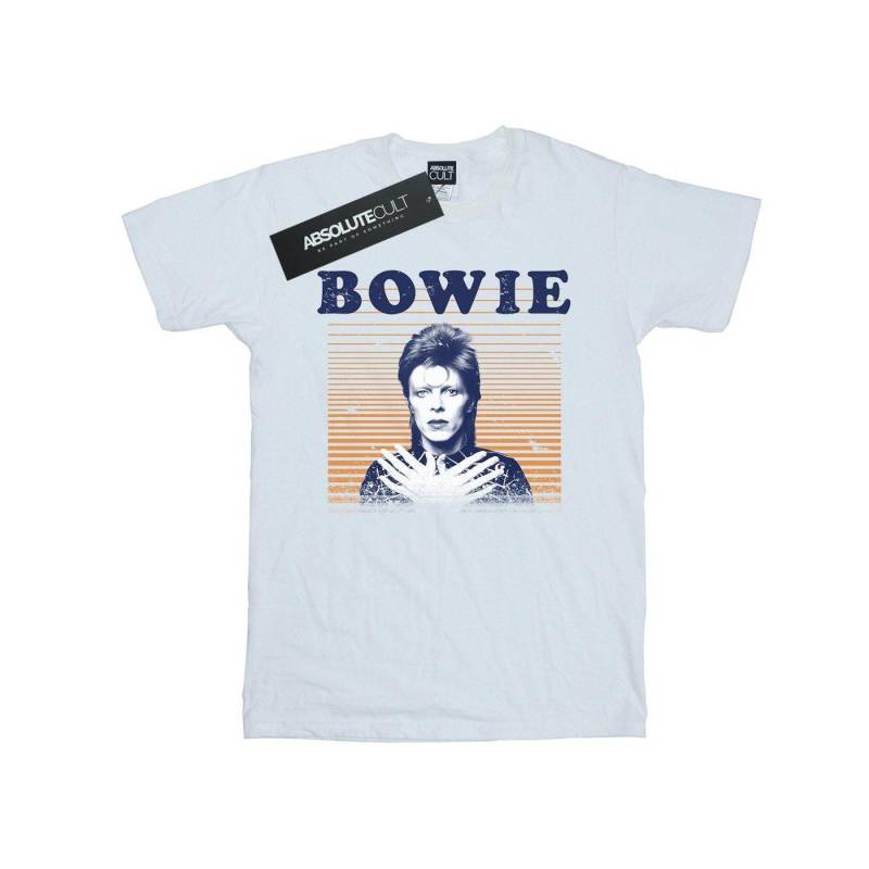 Orange Stripes Tshirt Jungen Weiss 140/146 von David Bowie