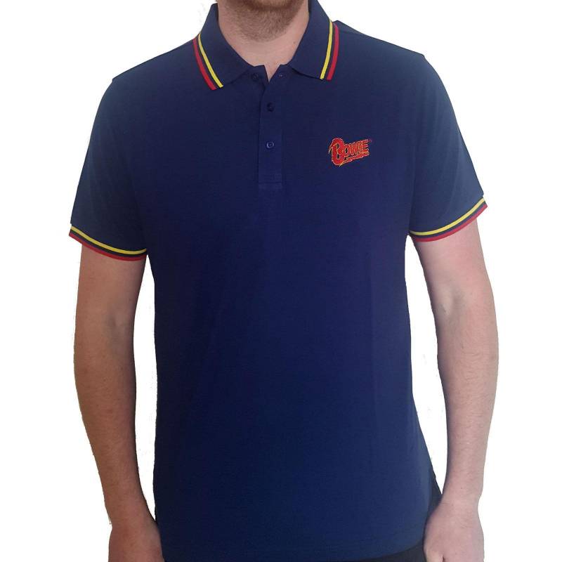 Poloshirt Logo Damen Marine L von David Bowie