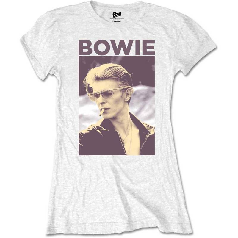 David Bowie - Smoking TShirt, für Damen, Weiss, Größe XL von David Bowie