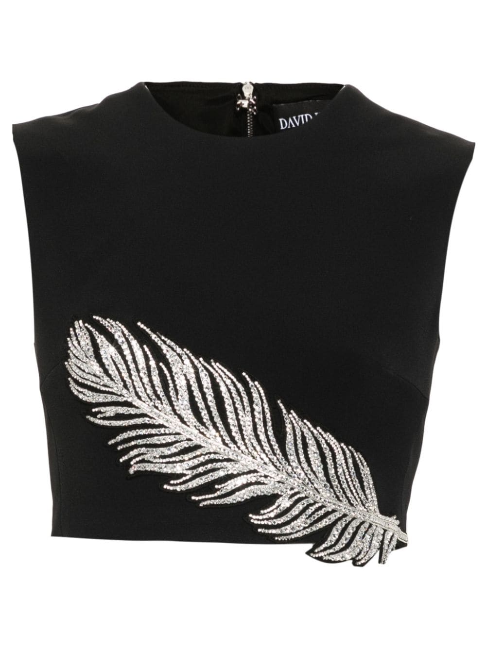 David Koma crystal-embellished cropped top - Black von David Koma