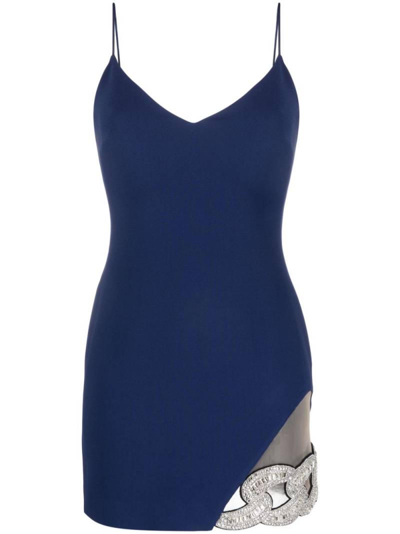 David Koma cut-out crystal-embellished minidress - Blue von David Koma