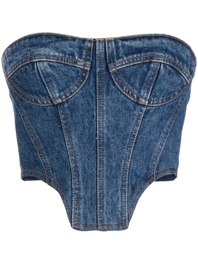 David Koma denim bustier crop top - Blue von David Koma