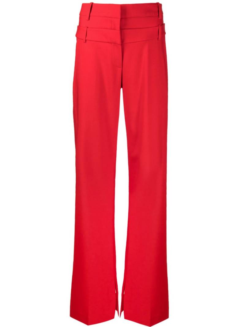 David Koma double-waistband wide-leg trousers - Red von David Koma