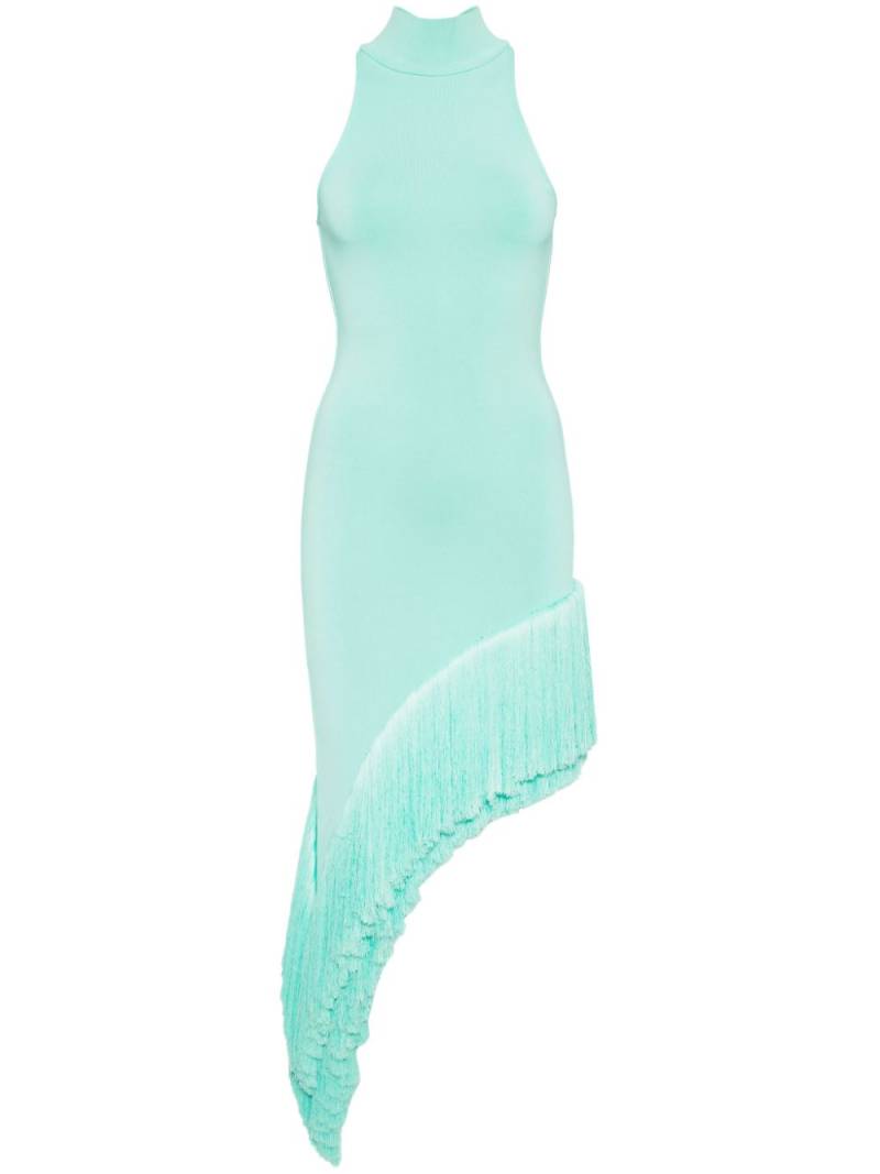 David Koma fringed asymmetric midi dress - Green von David Koma