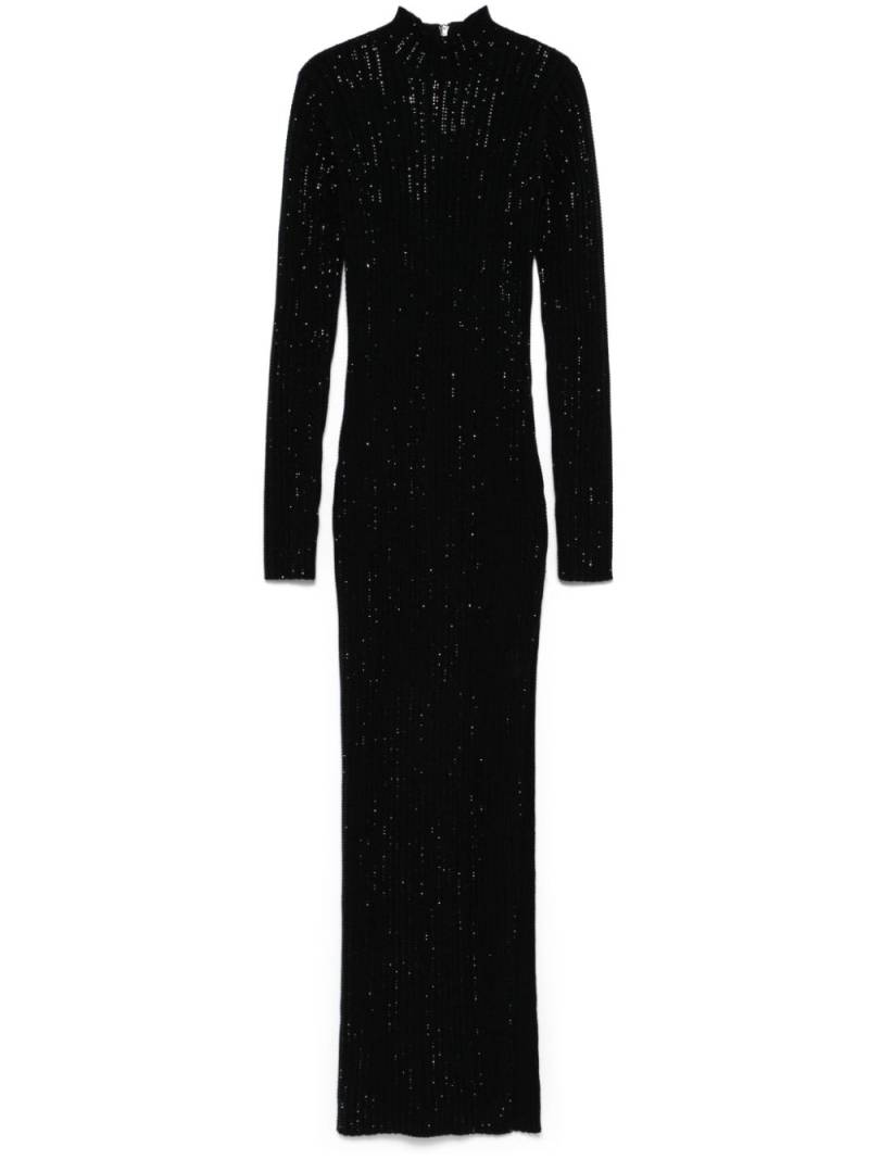 David Koma rhinestone knitted maxi dress - Black von David Koma