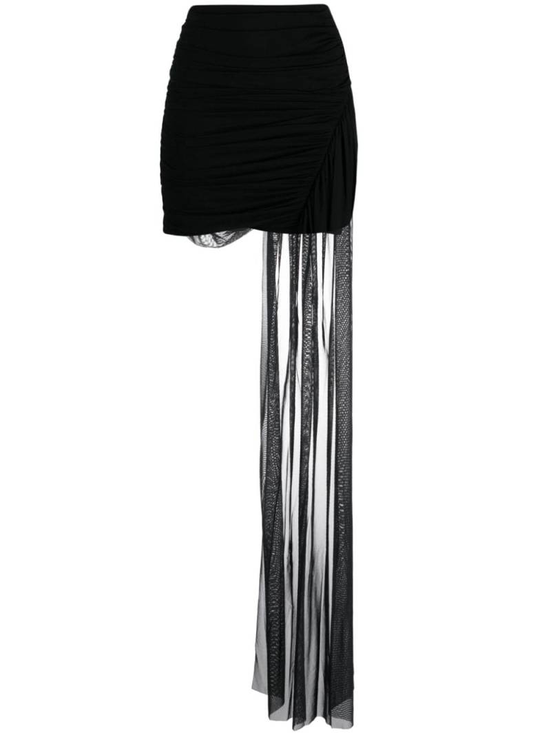 David Koma ruched drape skirt - Black von David Koma