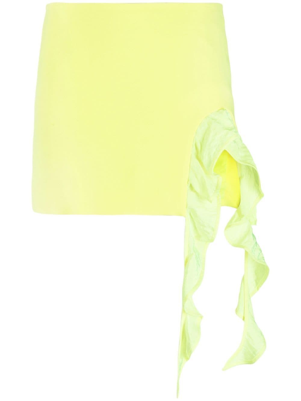 David Koma ruffle-trimmed miniskirt - Yellow von David Koma