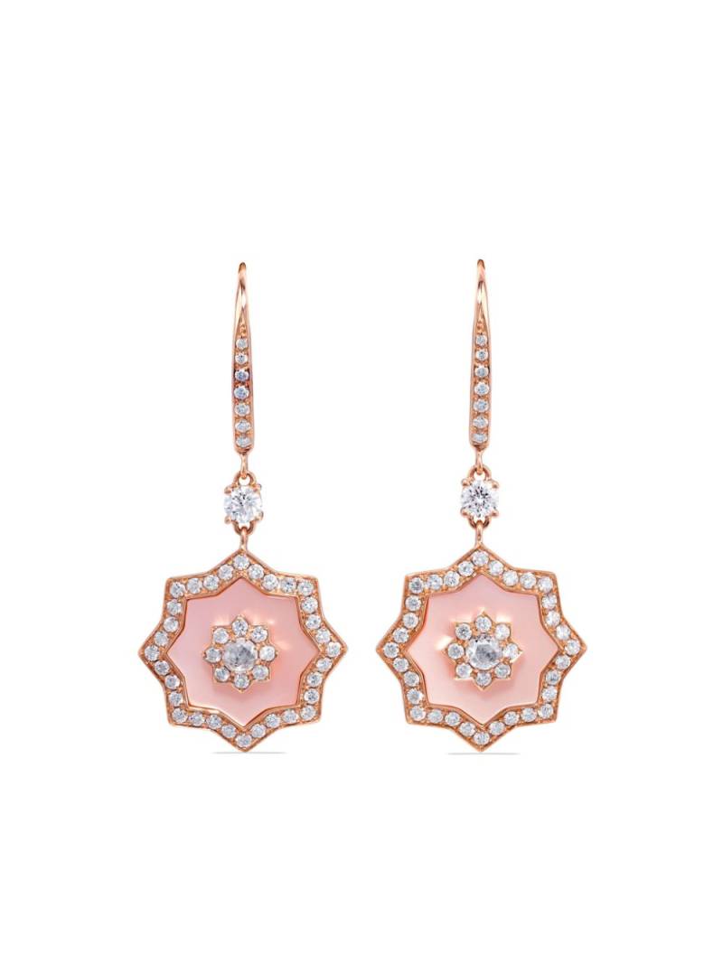 David Morris 18kt rose gold Astra diamond and mother-of-pearl drop earrings - Pink von David Morris