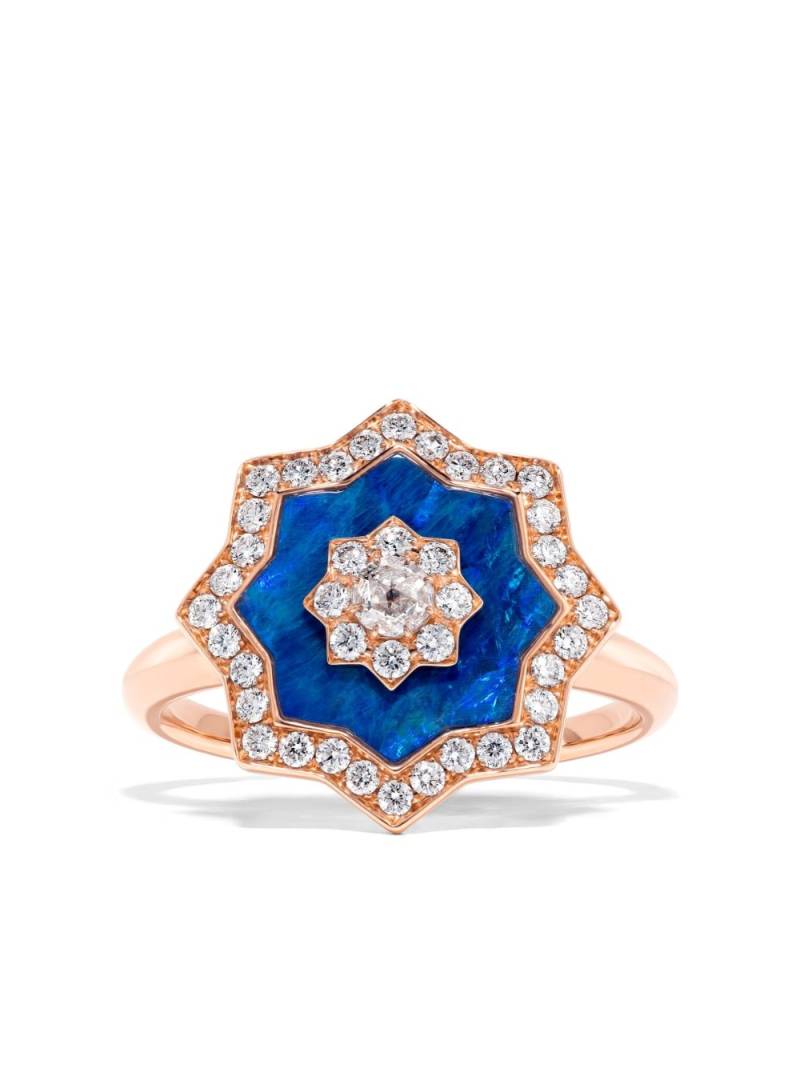 David Morris 18kt rose gold Astra diamond and opal ring von David Morris