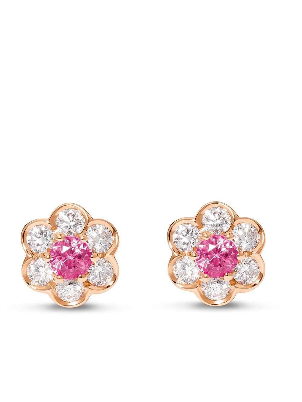 David Morris 18kt rose gold diamond Berry Flower stud earrings - Pink von David Morris