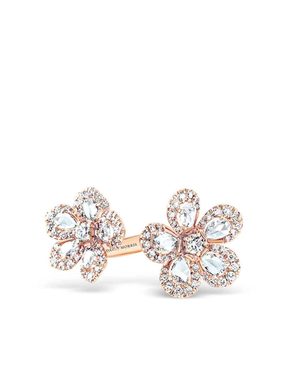 David Morris 18kt rose gold diamond Miss Daisy Double Flower ring - Pink von David Morris