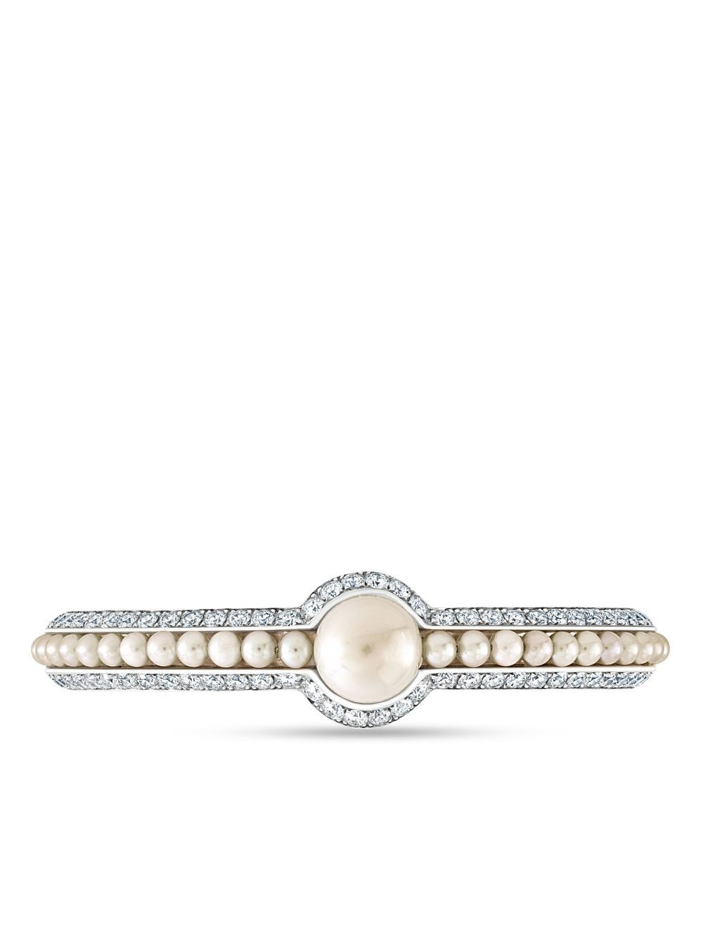 David Morris 18kt white gold diamond Pearl Rose bangle - Silver von David Morris