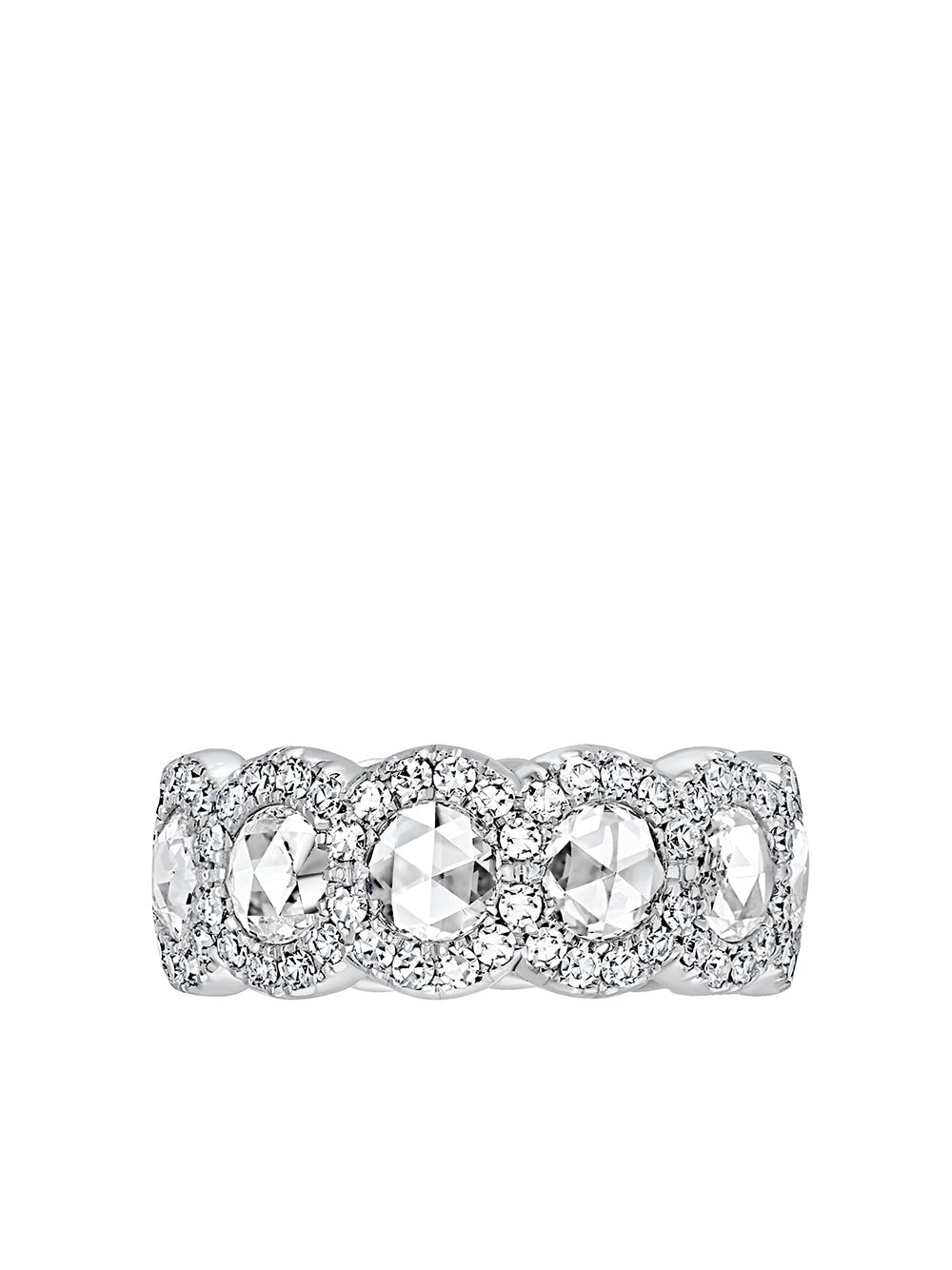 David Morris 18kt white gold diamond Rose Cut Full Eternity ring - Silver von David Morris