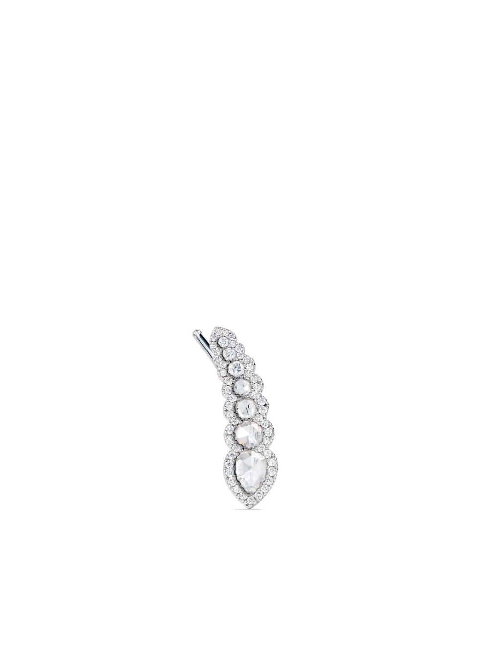 David Morris 18kt white gold diamond ear climber - Silver von David Morris