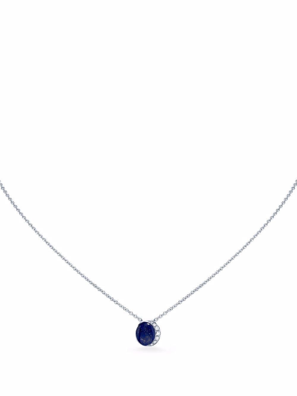 David Morris 18kt white gold lapis lazuli and diamond necklace - Silver von David Morris