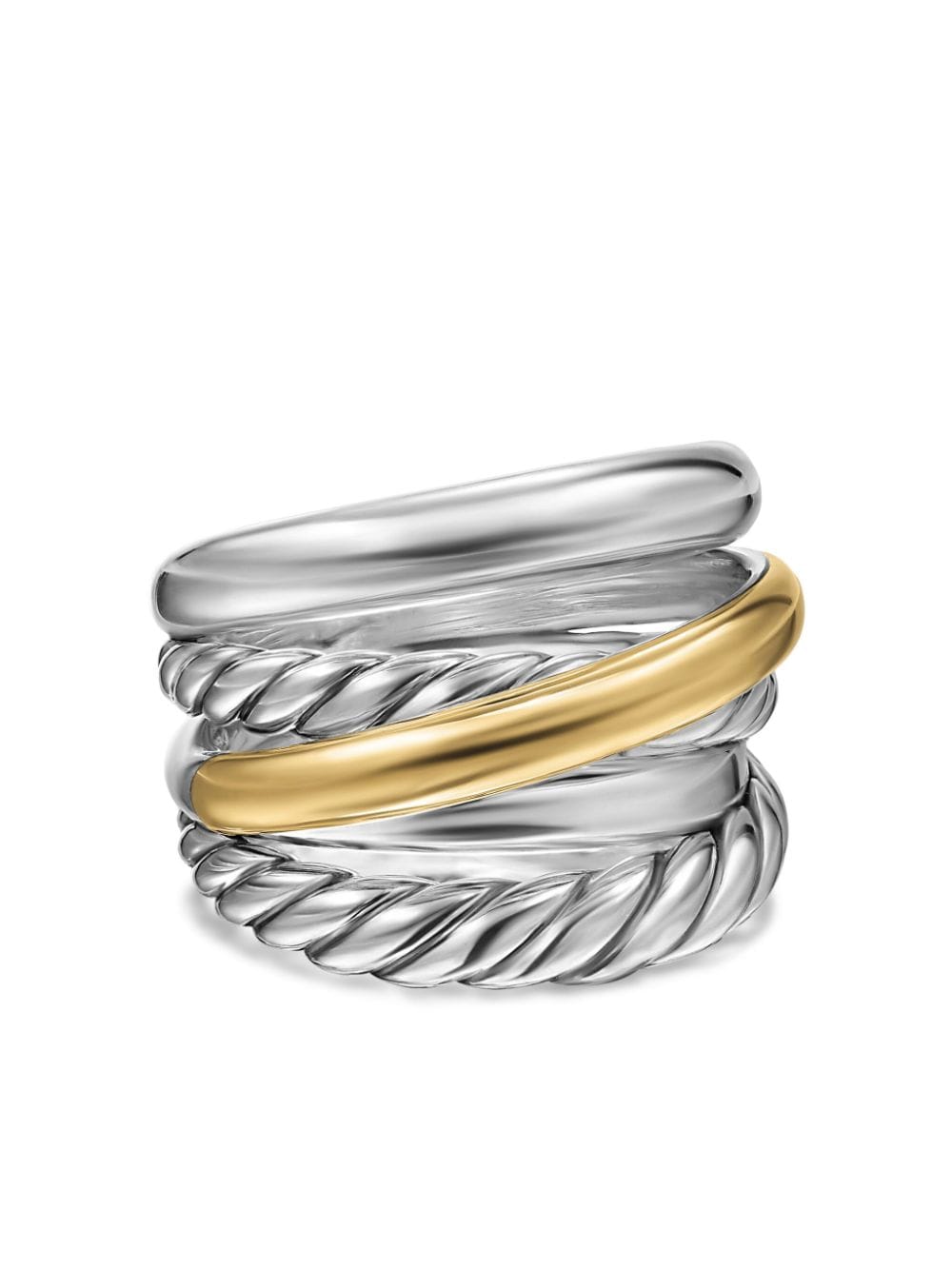 David Yurman 14kt yellow gold Crossover Five Row ring - Silver von David Yurman