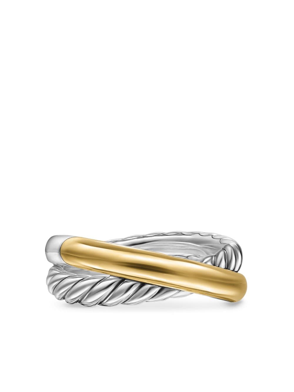 David Yurman 14kt yellow gold Crossover Two Row ring - Silver von David Yurman