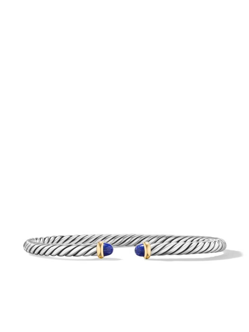 David Yurman 14kt yellow gold Modern Cable lapis lazuli bracelet - Silver von David Yurman