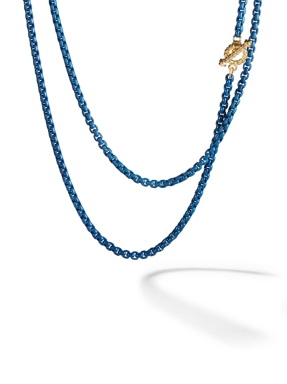 David Yurman 14kt yellow gold and coloured steel DY Bel Aire necklace - Blue von David Yurman