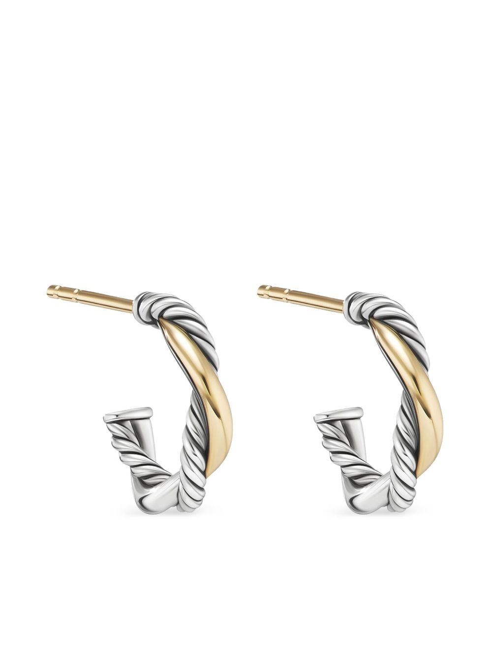 David Yurman 14kt yellow gold and silver Petite Infinity huggie hoops von David Yurman