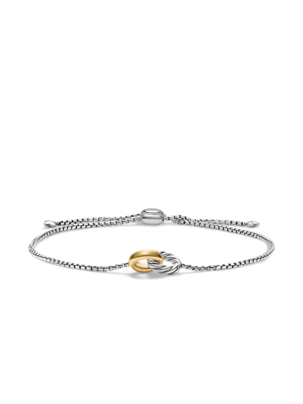 David Yurman 14kt yellow gold and sterling silver Petite Cable bracelet von David Yurman