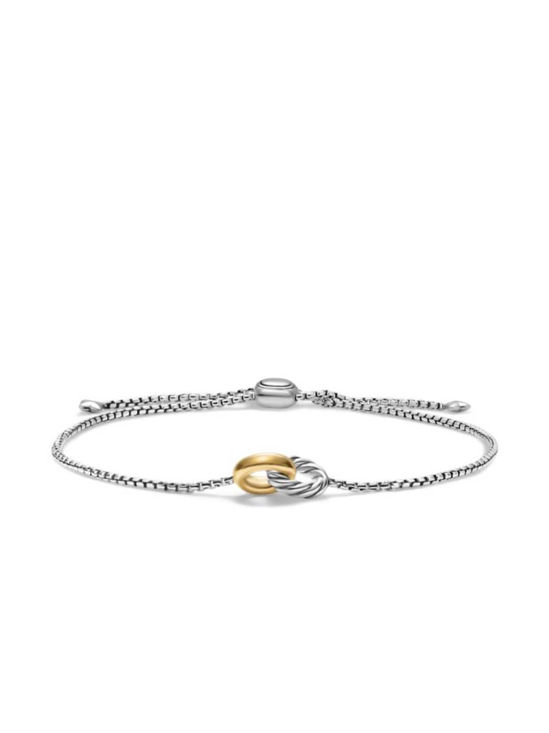 David Yurman 14kt yellow gold and sterling silver Petite Cable bracelet von David Yurman