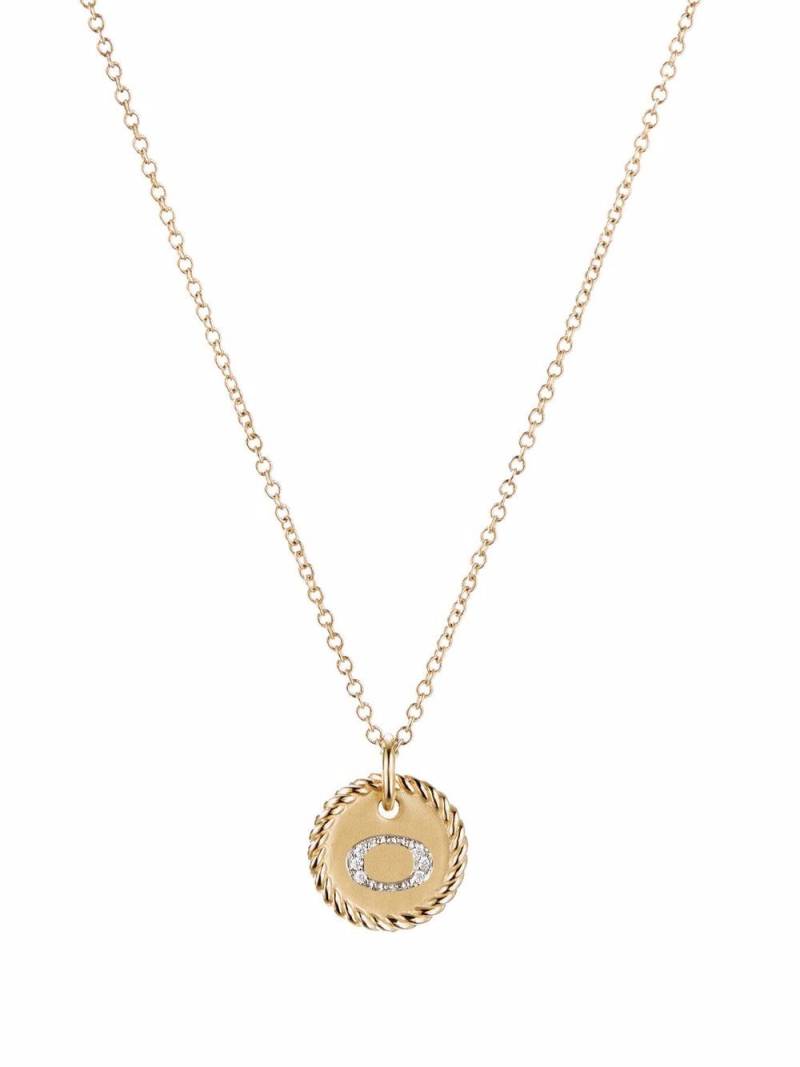 David Yurman 18kt yellow gold O Initial Charm diamond necklace von David Yurman