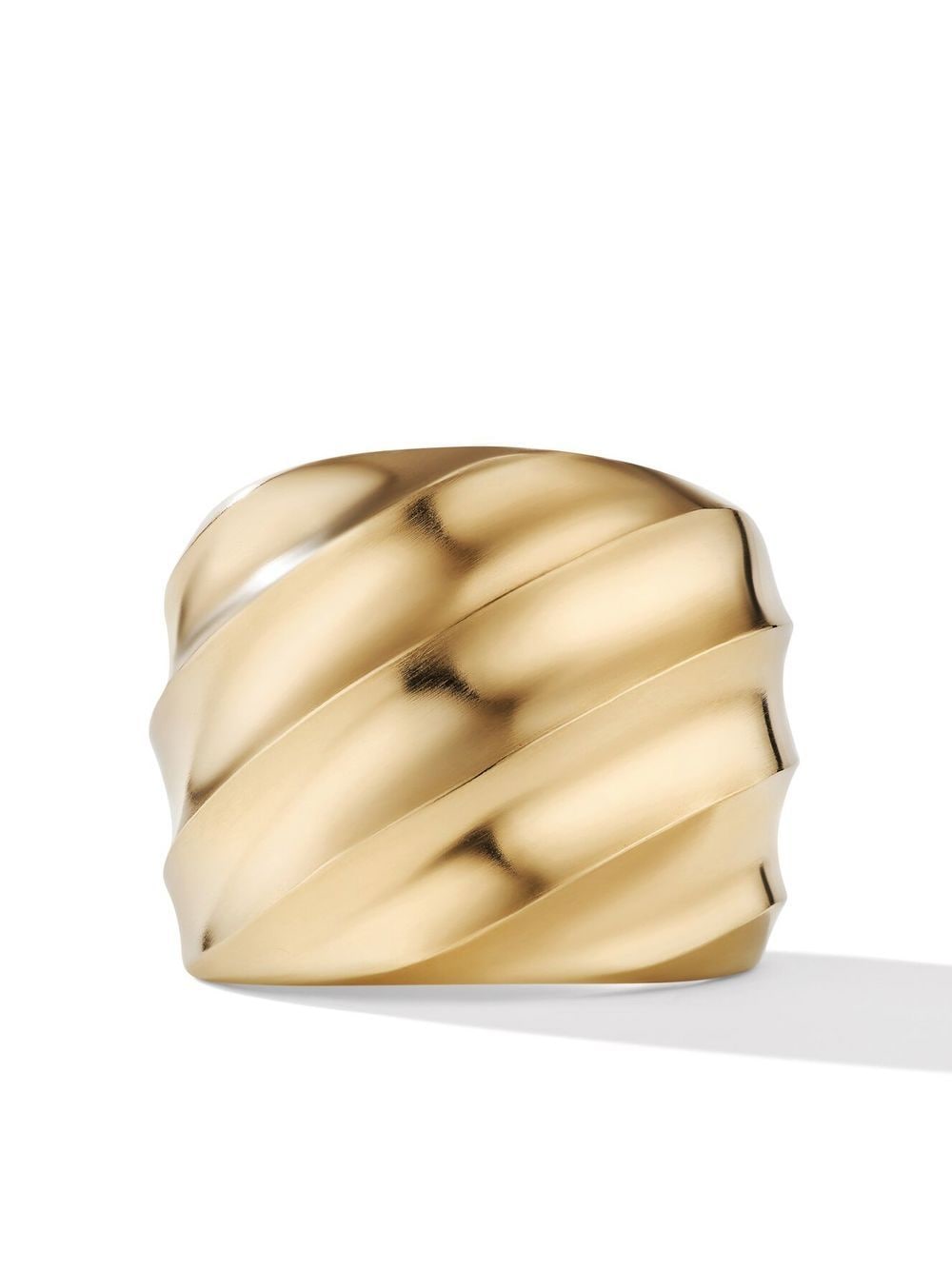 David Yurman 18kt recycled yellow gold Cable Edge saddle ring von David Yurman