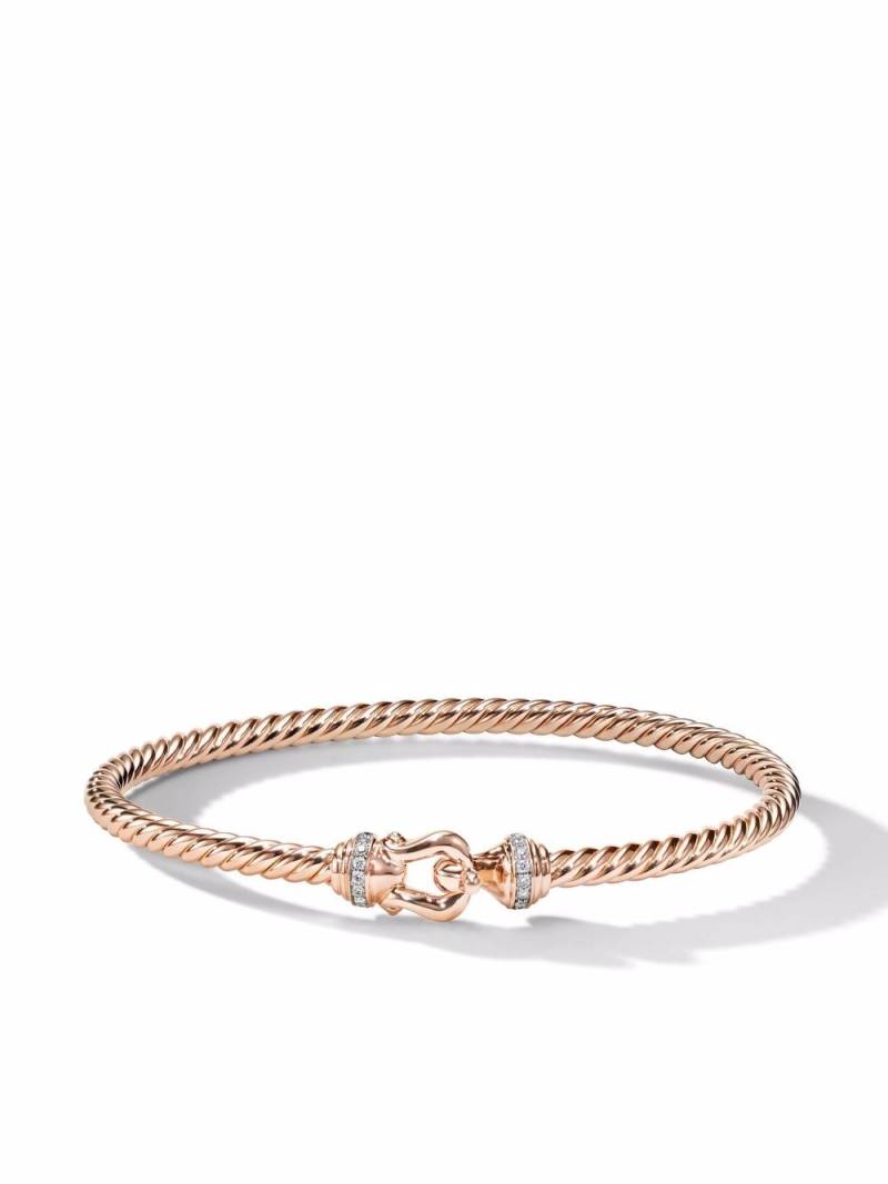 David Yurman 18kt rose gold Cable Buckle diamond bracelet - Pink von David Yurman