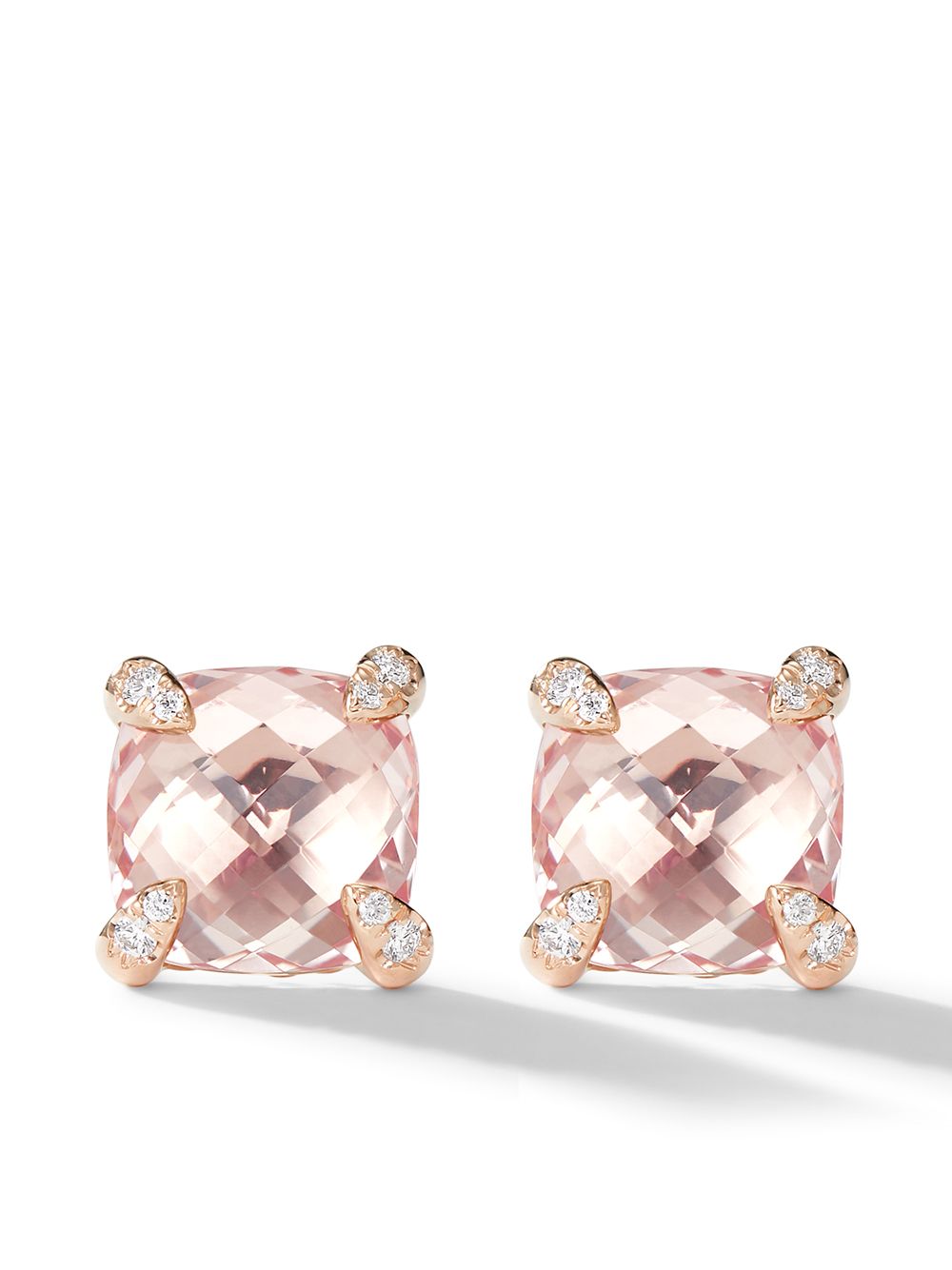 David Yurman 18kt rose gold Chatelaine morganite and diamond stud earrings - Pink von David Yurman