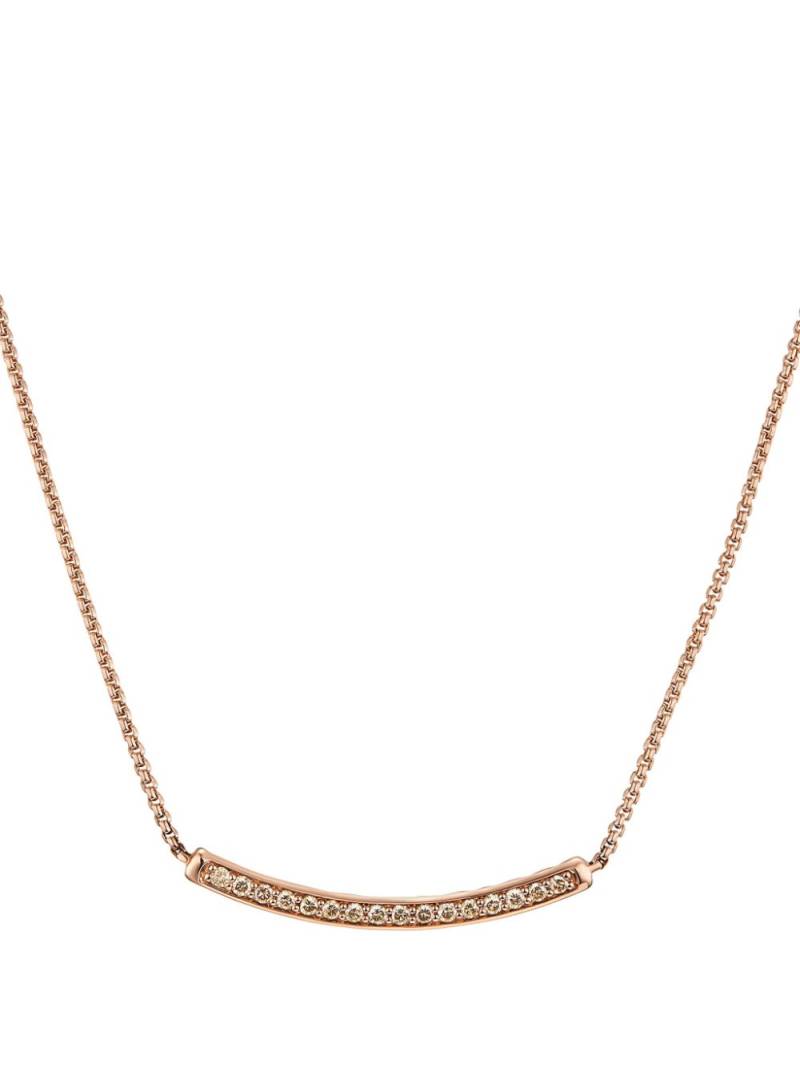 David Yurman 18kt rose gold Petite Pavé Bar diamond necklace von David Yurman