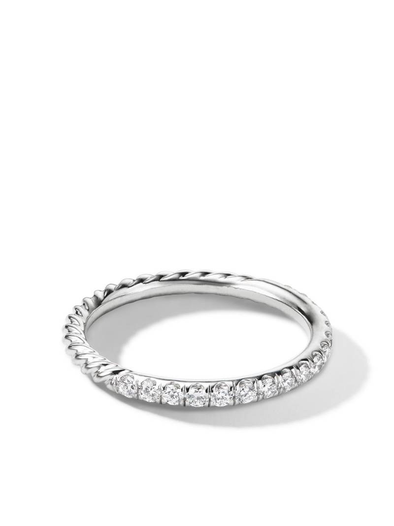 David Yurman 18kt white gold Cable Collectibles diamond stack ring - Silver von David Yurman