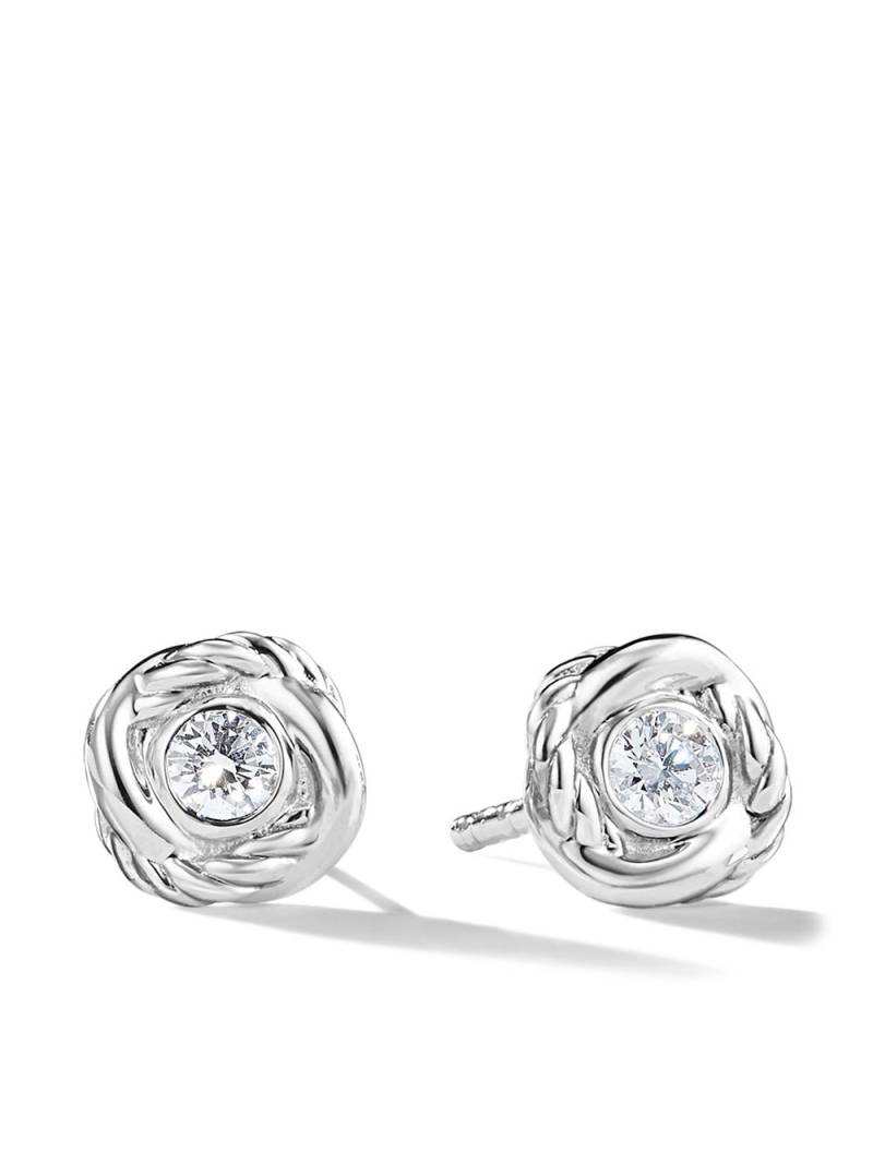 David Yurman 18kt white gold Crossover Infinity diamond stud earrings - Silver von David Yurman