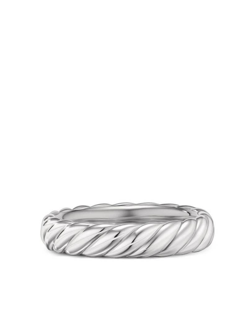 David Yurman 18kt white gold Sculpted Cable band ring - Silver von David Yurman