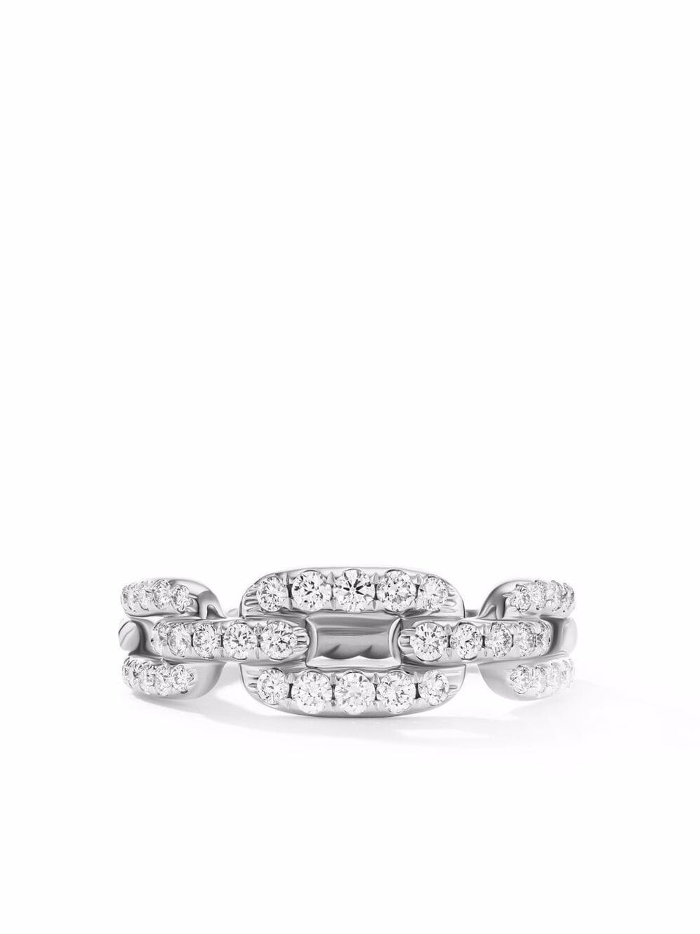 David Yurman 18kt white gold Stax Chain Link diamond ring - Silver von David Yurman