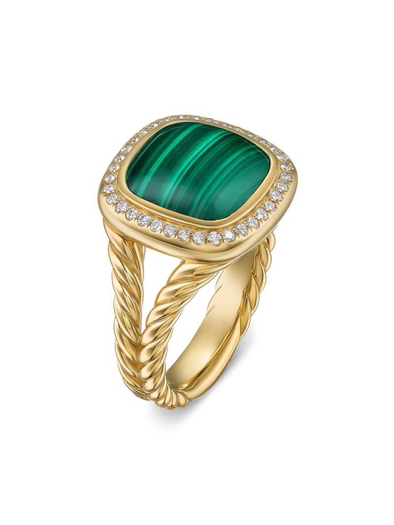 David Yurman 18kt yellow gold Albion malachite and diamond ring von David Yurman