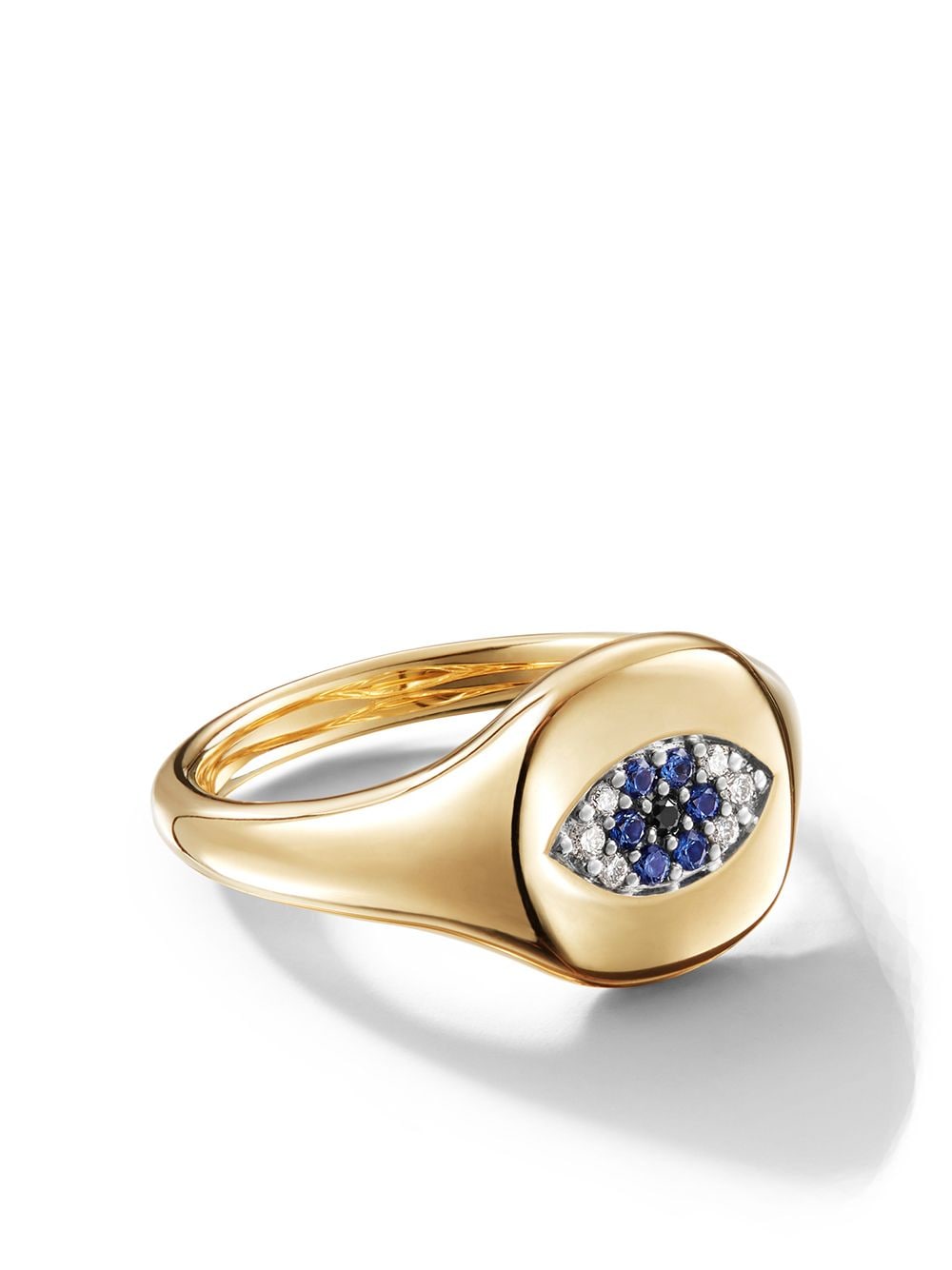 David Yurman 18kt yellow gold Cable Collectibles Evil Eye sapphire and diamond mini pinky ring von David Yurman