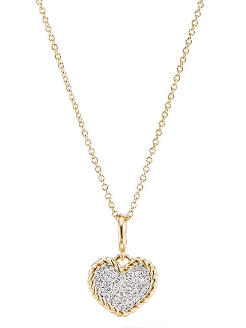 David Yurman 18kt yellow gold Cable Collectibles Heart diamond necklace von David Yurman