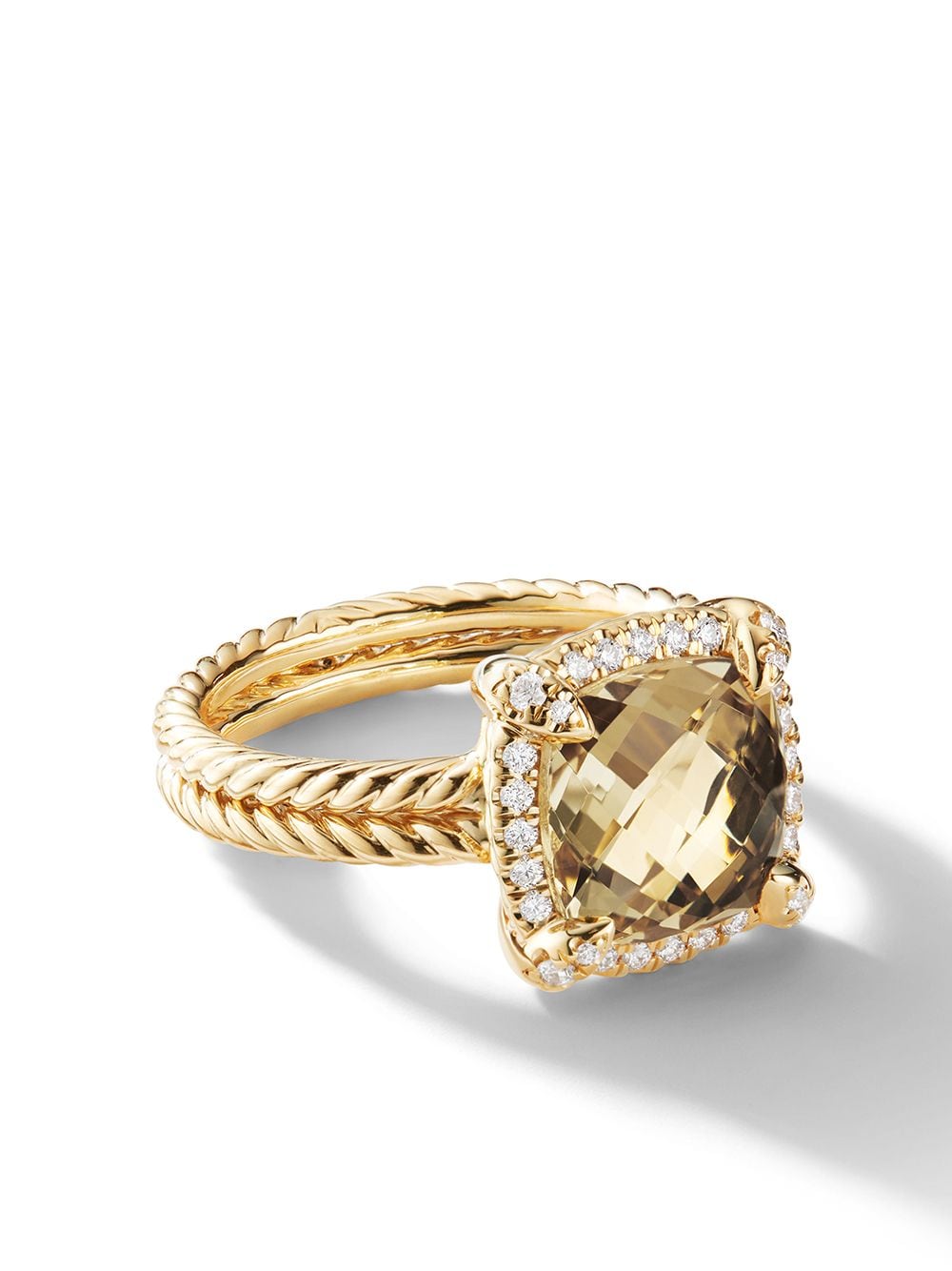 David Yurman 18kt yellow gold Châtelaine citrine and diamond ring von David Yurman