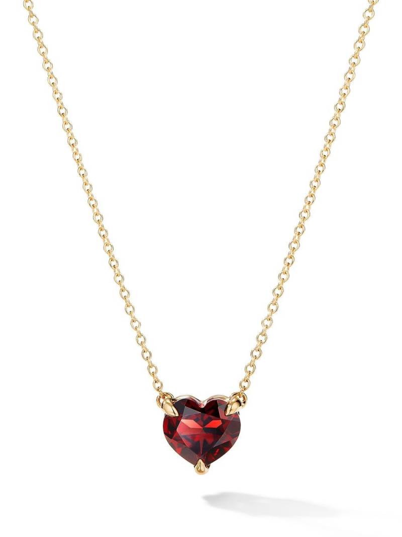 David Yurman 18kt yellow gold Chatelaine Heart garnet necklace von David Yurman