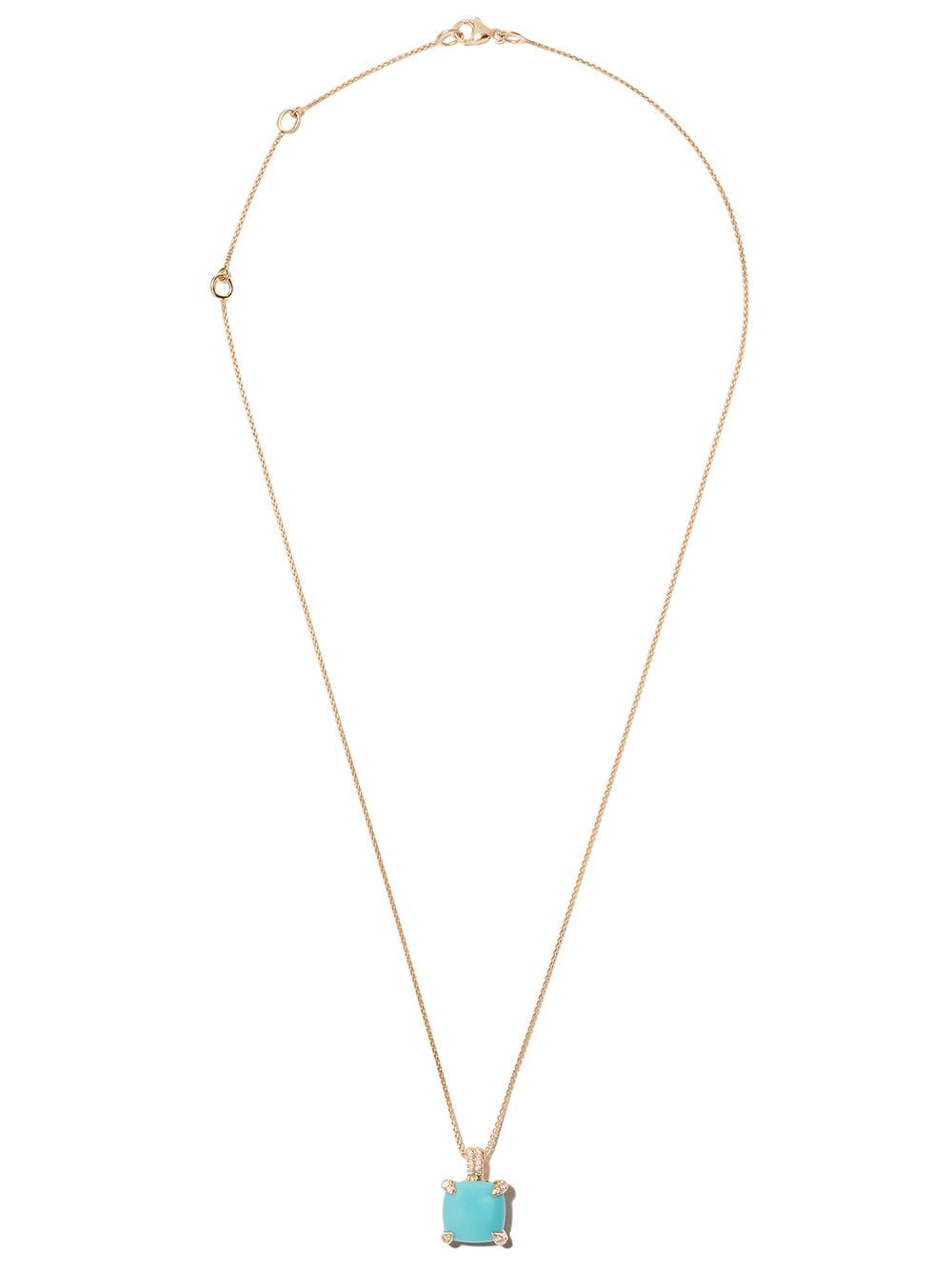 David Yurman 18kt yellow gold Châtelaine turquoise and diamond pendant necklace von David Yurman