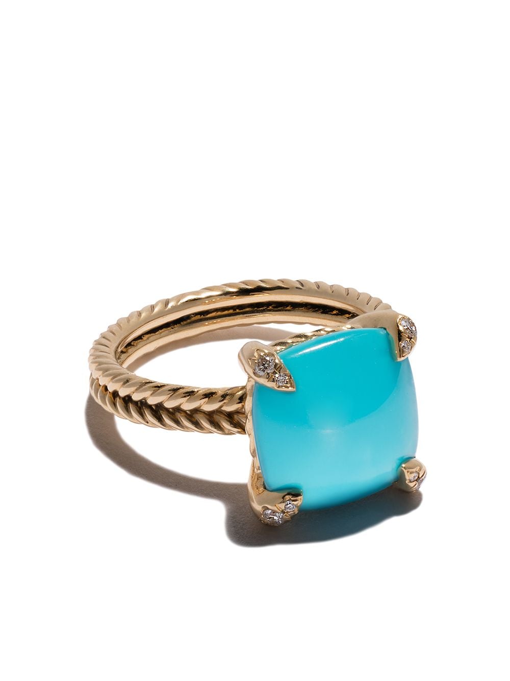 David Yurman 18kt yellow gold Châtelaine turquoise and diamond ring von David Yurman