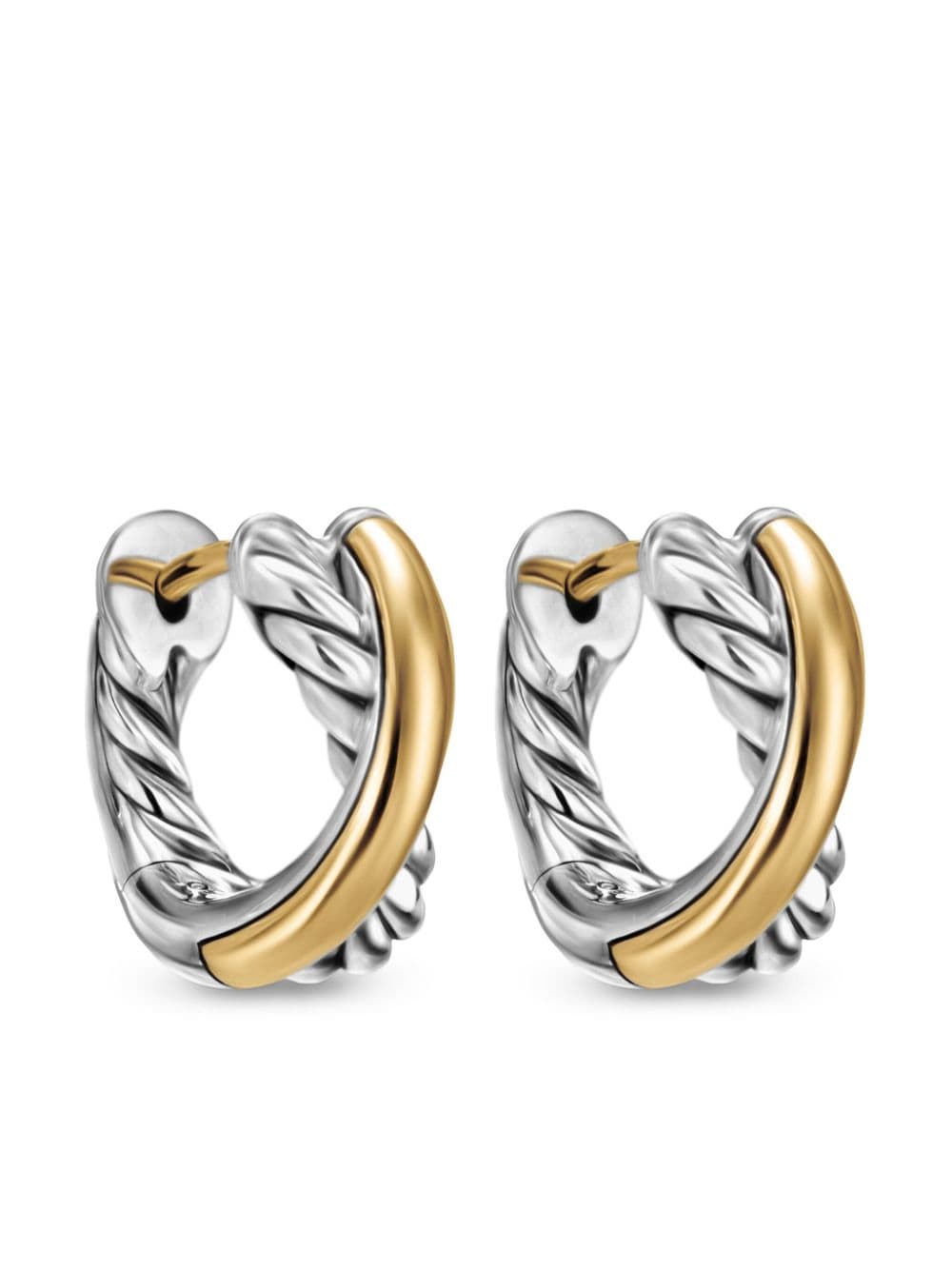 David Yurman 18kt yellow gold Crossover hoop earrings - Silver von David Yurman