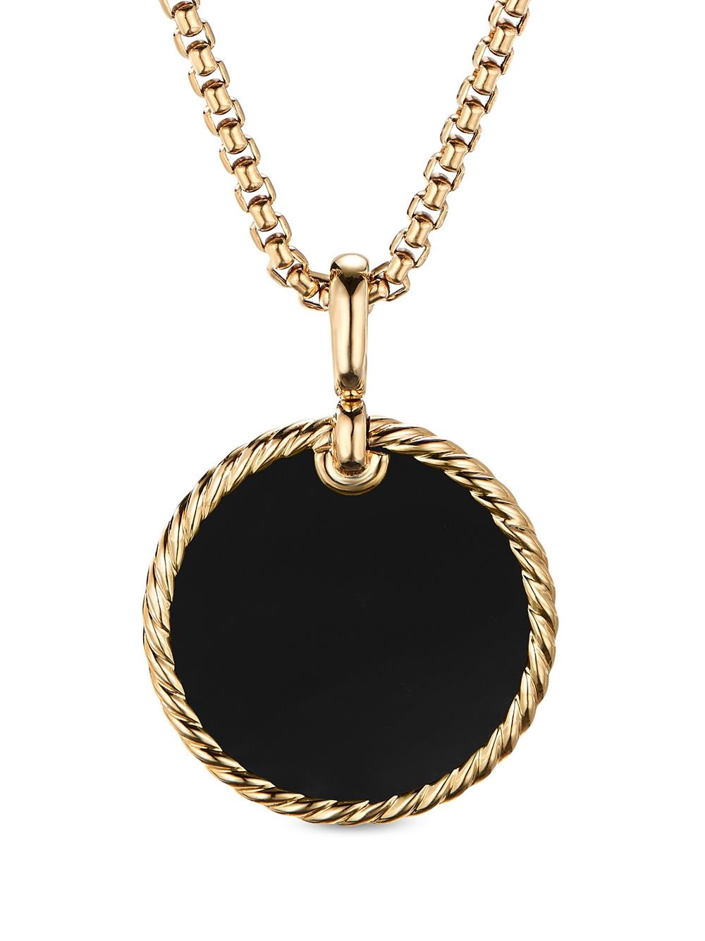 David Yurman 18kt yellow gold DY Elements multi-stone disc pendant - Black von David Yurman