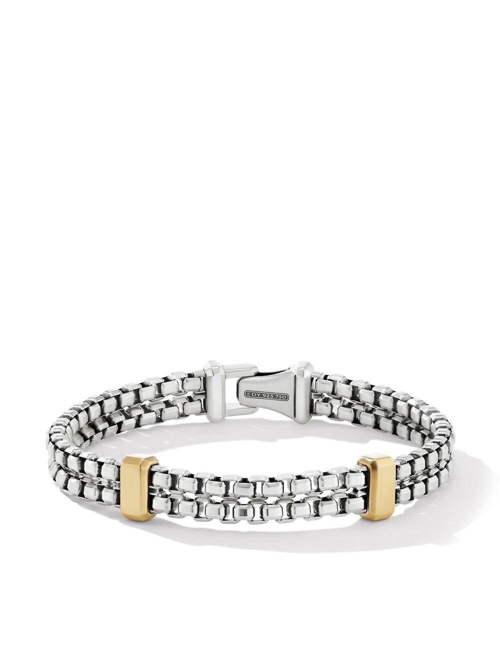 David Yurman 18kt yellow gold Double Box Chain Station bracelet - Silver von David Yurman